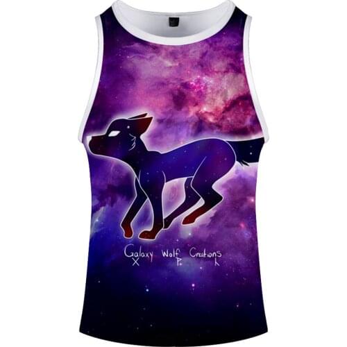 Space Galaxy Wolf 3D Printed O-Neck New Fashion Men Tank Tops Summer Vest High Quality men Women Sleeveless Shirt casual Tops