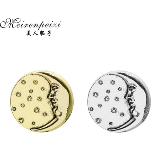 Meirenpeizi Vintage Men Women Sun Moon Brooch Pins Suit Boutonniere Collar Lapel Enamel Pin Leaf Brooches Accessories
