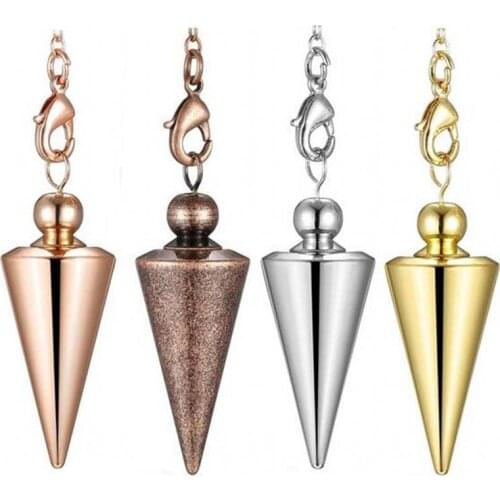 KFT Metal Cone Pyramid Pendulum for Dowsing Pendant Wicca Antique Copper Spiritual Pendulo Radiestesia Healing Pendule Jewelry