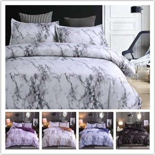 Wholesale marble crevice modern duvet cover set king queen full single size bed linen set