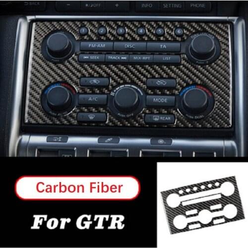 Fit For nissan GTR R35 carbon fiber air conditioning CD panel decorative cover trim interior accessories car styling 2008-2016