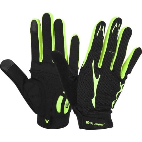 1 Pair Unisex Sports Gloves Shock Damping Breathable Nylon Gloves For Outdoor Cycling Shock-Absorbing Touch Screen Equipment