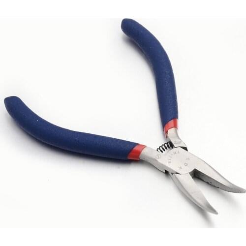 Jewelry Pliers Bent-nose Pliers Ferronickel Carbon-Hardened Steel Platinum Jewelry Making Tools 125x70x10mm
