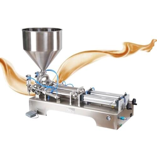 Pneumatic commercial double-head paste filling machine semi-automatic quantitative filling machine
