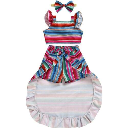 Pudcoco Fast Shipping 4Pcs!!! Set Toddler Baby Girls Summer Vest Top+Shorts + Skirts + Headband 4pcs Outfits Set Clothes