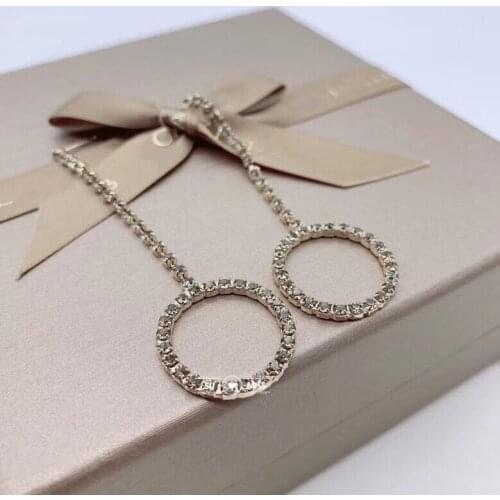 Free Ship New design creative jewelry high-grade elegant crystal earrings round Gold earrings wedding party earrings for woman