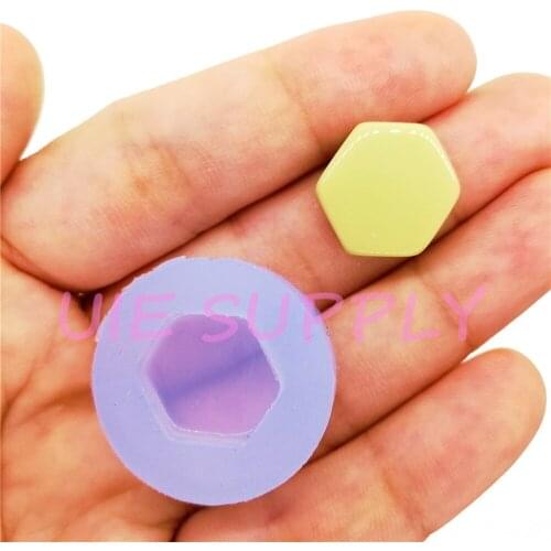 BYL493U 15.4 x 14.7mm Hexagon Earrings Silicone Mold Fondant Cake Decoration Candy Resin Clay Earrings Necklace Craft Soap