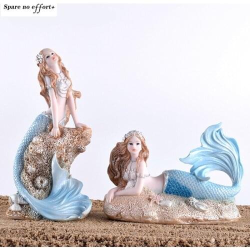 Mermaid Ornament Resin Sleeping Little Mermaid Statue For Miniature Fairy Garden Aquarium And Cake Decorations 1Pc As Shown