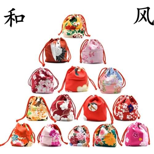 Handbag Kimono Japanese Style Yukata Kawaii Girls Women Bag Vintage Floral Haori Drawstring Bucket Zephyr Gift Party Accessories