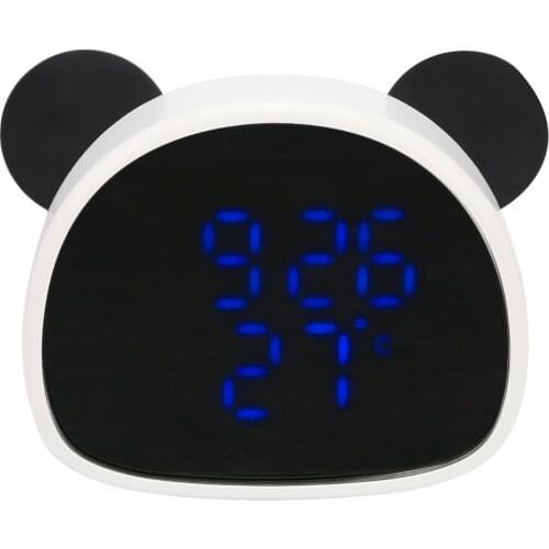 LED Digital Electronic Mirror Alarm Clock Electronic Clock Sound Control Digital LED Display Desktop Calendar Table clock