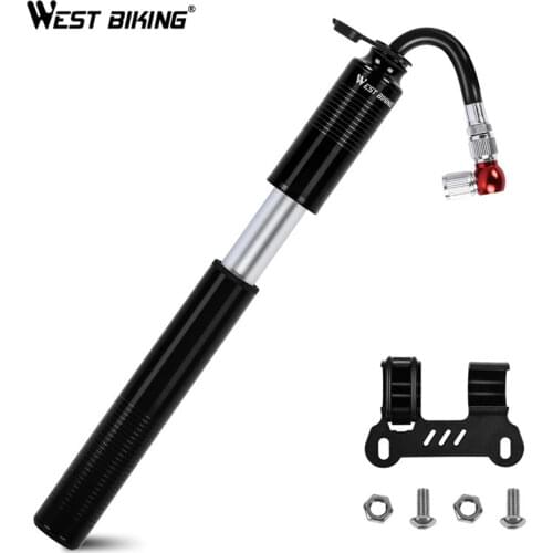 WEST BIKING Bicycle Pump Mini Portable Aluminum Alloy Bike Air Pump Tire Lever Patch Repair Tools Set Cycling Inflator Hand Pump