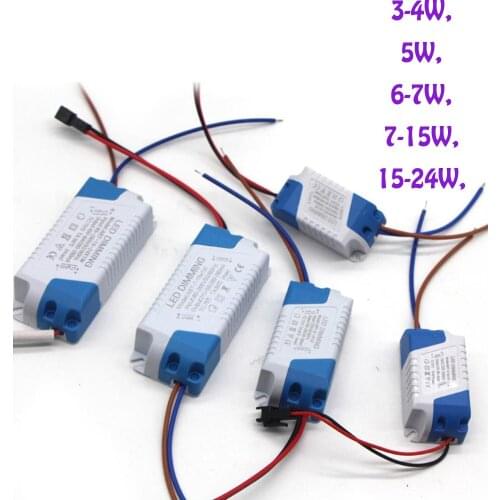 High quality dimmable Supply 3W 5W 7W 8-10W 15W 15-24W LED driver adapter power transformer 300mA for LED Downlight AC 85-265V