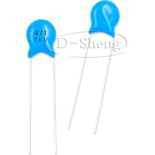 100pcs/High voltage ceramic capacitor 471K 1KV P=5mm High voltage ceramic blue 470PF 1000V 10