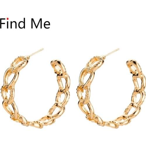 Find Me 2019 new fashion chain metal Dangle earrings Vintage boho Hollow out circular drop earrings for women Jewelry wholesale