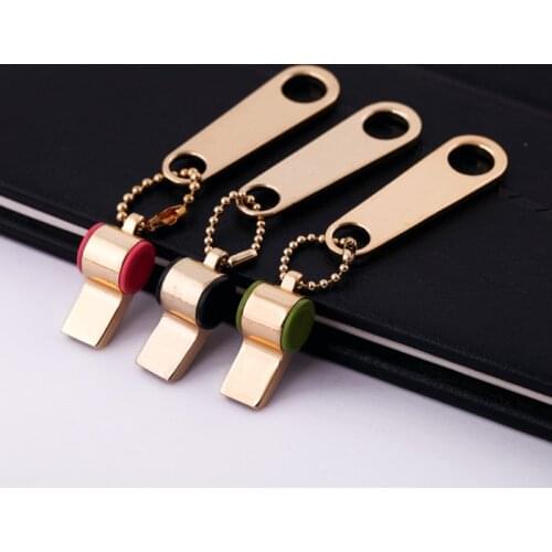 Uer Cute Whistle Can Be Blown Zipper Pendant Keychain For Women Charm Aliexpress Hot Sale Gold Color Fashion Jewelry Accessories