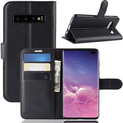 10pcs/lot free shipping Litchi Grain wallet leather Case For Samsung A9 2018 S10 S10E S10 PLUS A8S A6S