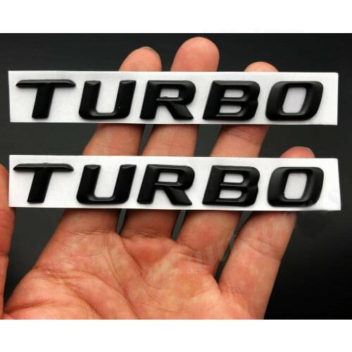2x Metal Black Turbo Car Fender Emblem Badge Decal Sticker V6 V8 V12 Biturbo