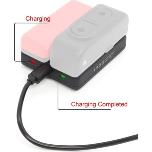 2 in 1 USB Charger for Insta360 ONE R Action Camera Dual Charging Base Portable USB Charging Adapter Camera Battery Charger