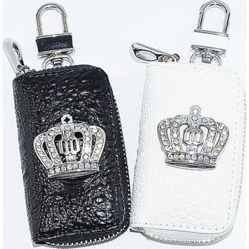 Universal Crown Leather Car Key Case Cover Car Accessories for Girls for Mercedes Benz AMG Bmw F10 Golf 7 Bmw F30 Wholesale