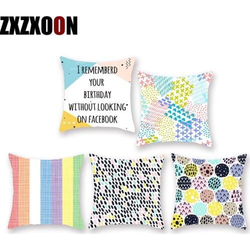 3D Geometric Stripe Wave Circle Pattern Polyester Throw Pillows Cover Case Sofa Home Decor Cushion Cover for Bedroom Decoration