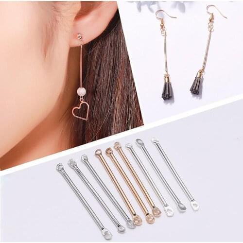50pcs/lot 15-40 mm Double Cylinder Bar Earrings Connecting For Jewelry Making Earring Findings DIY Ear Jewelry Supplies