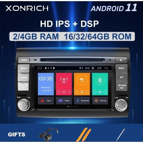 IPS DSP 4GB 2 Din Android 10 Car Multimedia Player For Fiat/Bravo 2007 2008 2009 2010 2011 2012 GPS Navigation DVD Radio Audio