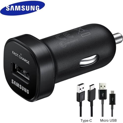 Samsung Fast Car Charger Adaptive Quick Adapter Micro USB Type C Cable For Galaxy S10 S9 S8 Plus A71 A51 A41 A70 A50 Note 10 9 8