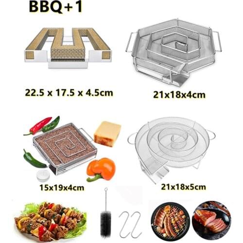 Cold Smoke Generator BBQ Accessories Steel Barbecue Grill Cooking Tool Smoker Salmon Bacon Fish Mini Apple Wood Chip Smoking Box