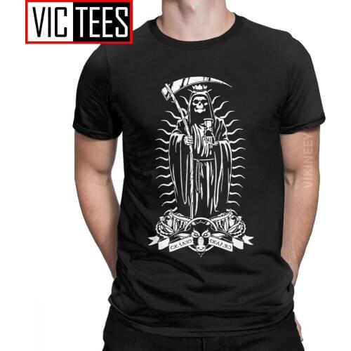 Mens La Santa Muerte T Shirt Saint Death Goth Mexican Death Muertos Mother Skull Cotton 3D Print Tshirt