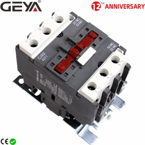 GEYA CJX2-4011 5011 6511 Industrial Magnetic Contactor 3 Phase40A 50A 65A Din Rail Telemecanique Contactor AC 220V or 380V