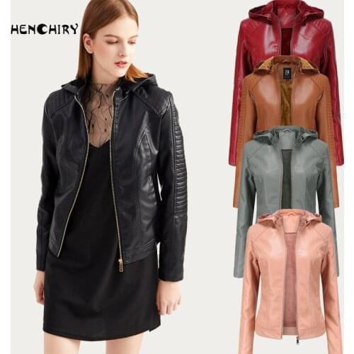 Женские зимние кожаные куртки HENCHIRY China At AliExpress