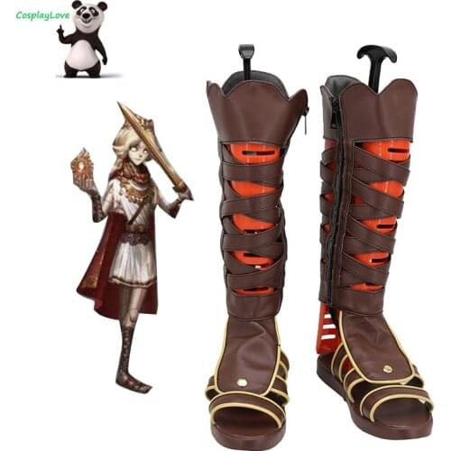 Game Identity V Joseph Apollo Brown Cosplay Shoes Long Boots Leather Custom Made For Halloween