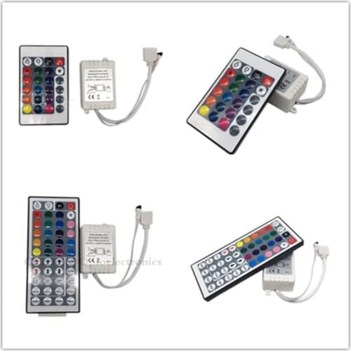 24 key 44 Keys IR remote control and IR receiver for 3528 5050 RGB led strip 10M, have two connectors