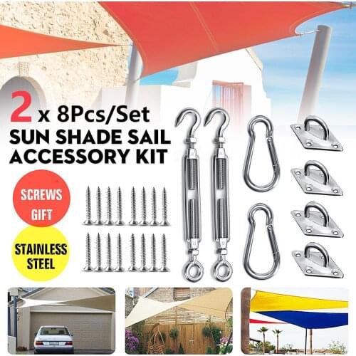 Stainless Steel Sun Sail Shade Fixing Fittings Kits Garden Awning Canopy Tools