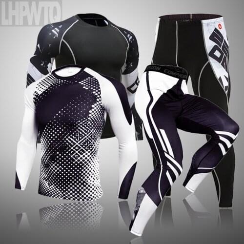 Brand Men Long Johns New Winter Thermal Underwear Mens Sets Warm Fitness Antimicrobial Stretch compression t-shirt Men Clothing