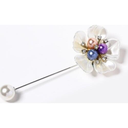 Fashion Simulated-pearl Beautiful Flower Brooch For Women Girls Floral Metal Pin Accessories Jewelry Gift