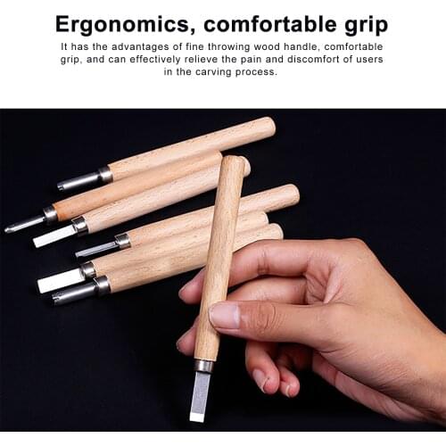 133mm Chrome Vanadium Steel Wood Chisel Set SK2 Alloy Knife Head Flat Carving Chisel Carpenter Tools Wood Carving Knife Graver