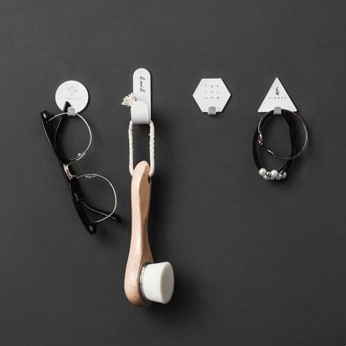 Wall Hanger for Bedroom and Kitchen Household Wall-Mounted Nail-Free Hook Sturdy Self-Adhesive Coat Key Iron Hook Waterproof