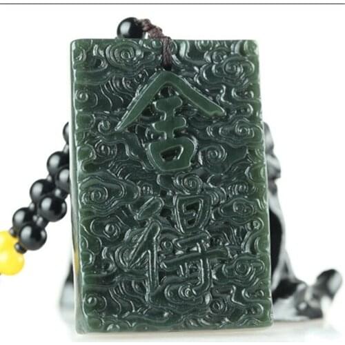 Natural Men Jade Pendant Hand-Carved Jadeite Necklace for Women Jewelry Fashion Accessories Mens Necklace