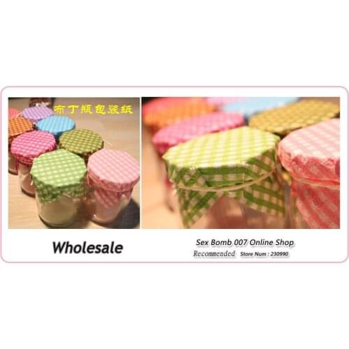 Wholesale 100pcs/lot Cheap Pudding Bottle Sealing Paper Mini Plaid Paper Packing Mini Square Pack Paper 10 * 10 cm Free shipping