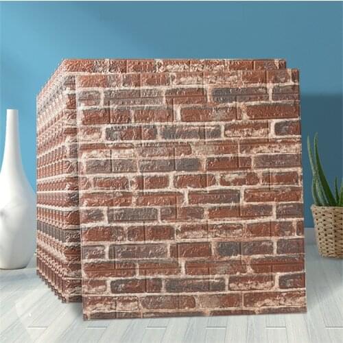 Self-adhesive wallpaper industrial wind 3D three-dimensional wall stickers retro cultural brick shop wall renovation waterproof