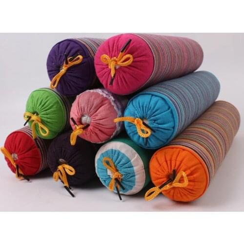 Stripe Yoga Cervical Pillow Old Coarse Cloth Buckwheat Pillow Health Care Stick Pillow Cervical Physiotherapy Neck Pillow