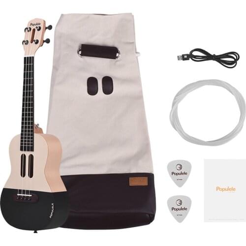 Populele U1 23 Inch Smart Concert Ukulele Ukelele Uke Kit Supports APP Teaching BT Connection ABS Fretboard with LED light