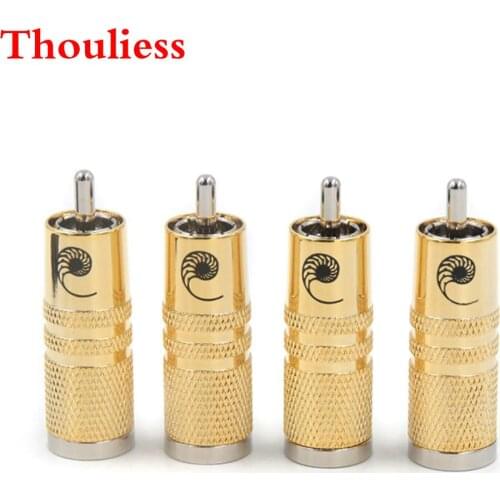 Thouliess 4pcs/lot HIFI Silver Plated Cardas RCA Plugs RCA Connector Electrical for RCA Male Interconnect Audio Cable