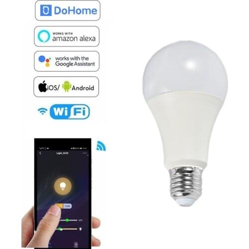 DoHome E27 Wifi Smart Light Bulb Wifi LED Bulb Voice Control Dimming and Color Adjustment No internet needed Android /IOS