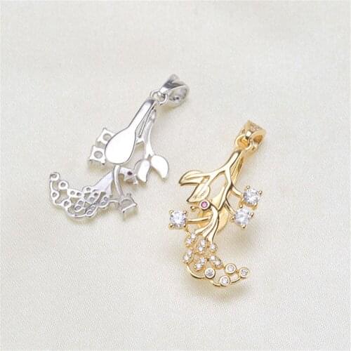 S925 Sterling Silver Screw Eye Pin Bail Top Drilled Beads End Cap For DIY Pearl Charm Pendant Connectors Jewelry Making