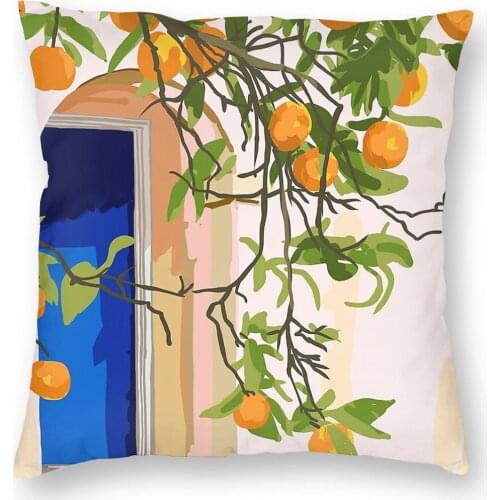 Painting Illustration Pillow Case Home Decorative Boho Cushion Cover Throw Pillow for Sofa Polyester Double-sided Printing
