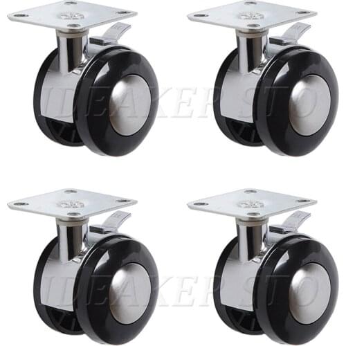 Zinc Alloy Caster Flat Universal Caster Furniture Silent Wheel Dining Chair Coffee Table Wear Resistant Pulley