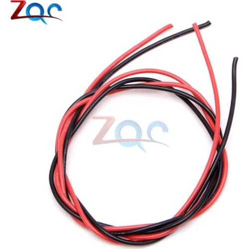 1set 16 AWG Gauge Wire Flexible Silicone Stranded Copper Cables For RC Black 1M + Red 1M = 2M 16AWG