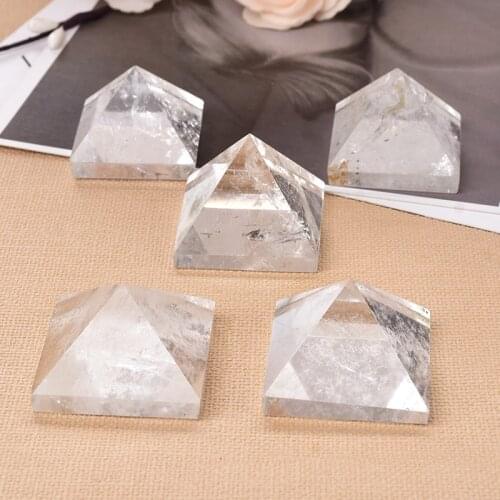 1PC Natural Crystal Pyramid Clear Quartz Energy Stone Reiki Ore Mineral Crystal Point Home Decor Handmade Crafts Of Gemstone